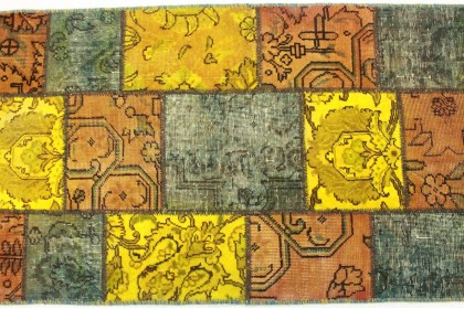 Patchwork Rug Runner Orange Green in 310x80cm (5 / 7)