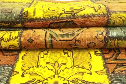 Patchwork Rug Runner Orange Green in 310x80cm (6 / 7)