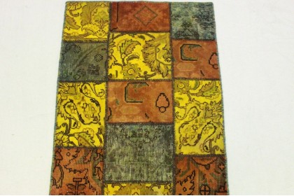 Patchwork Rug Runner Orange Green in 310x80cm (7 / 7)