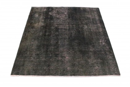 Vintage Teppich Schwarz Rosa in 160x150