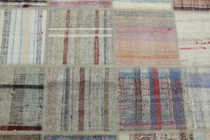 Kelim Patchwork Teppich in 290x190cm (4 / 5)