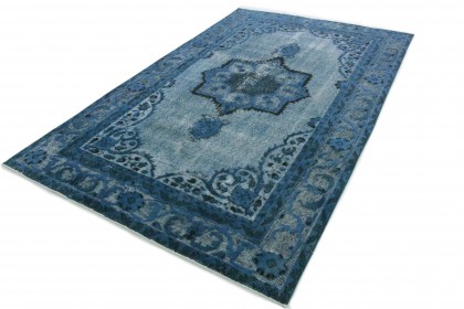 Vintage Teppich Blau in 250x150 (4 / 6)