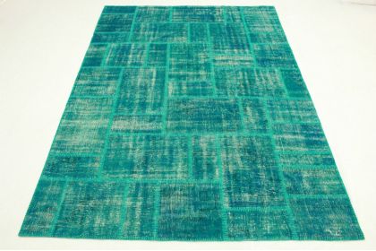 Patchwork Teppich Türkis in 300x220cm (2 / 11)