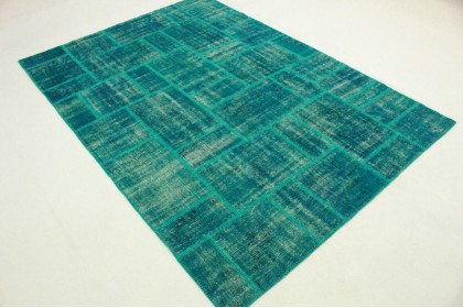Patchwork Rug Turquoise in 300x220cm (2 / 7)
