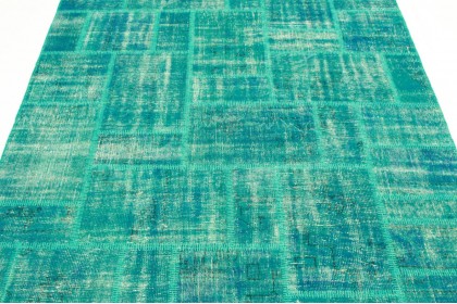Patchwork Teppich Türkis in 300x220cm (4 / 11)