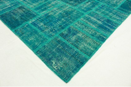 Patchwork Teppich Türkis in 300x220cm (5 / 11)