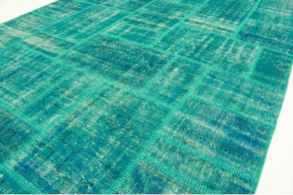 Patchwork Teppich Türkis in 300x220cm (6 / 11)