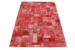 Patchwork Teppich Rot in 300x210cm