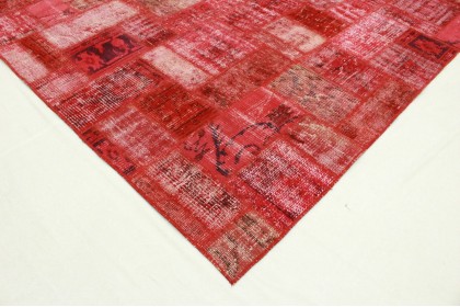 Patchwork Teppich Rot in 300x210cm (4 / 5)