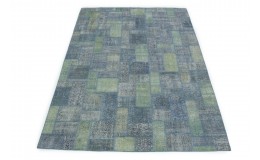 Patchwork Teppich Grau Grün Blau in 300x210