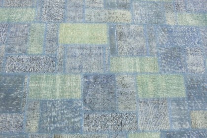 Patchwork Rug Gray Green Blue in 300x210 (4 / 5)