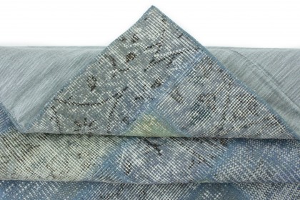 Patchwork Teppich Grau Grün Blau in 300x210 (1011-7546)