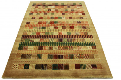 Loribaft Teppich Grün Rot Beige in 220x150cm (1 / 5) Loribaft Teppich Grün Rot Beige in 220x150cm (1 / 5)