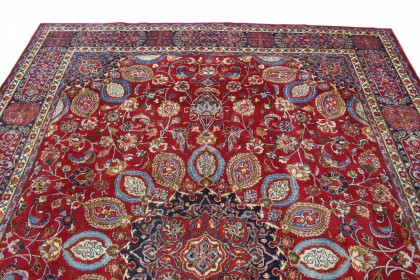 Traditional Vintage Rug Mashad in 390x300 (4 / 7)
