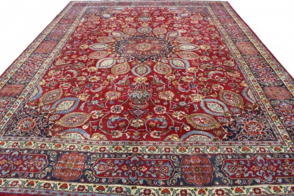 Traditional Vintage Rug Mashad in 390x300 (5 / 7)