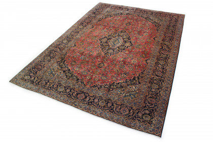 Traditional Vintage Rug Kashan in 400x280 (4 / 8)