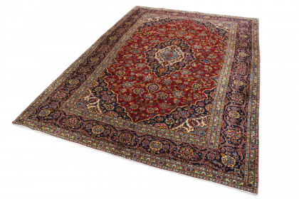 Traditional Vintage Rug Kashan in 380x260 (3 / 7)