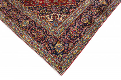 Traditional Vintage Rug Kashan in 380x260 (5 / 7)
