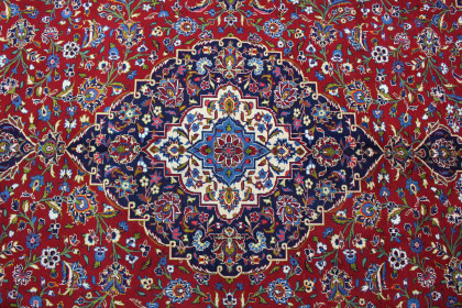 Klassischer Vintage-Teppich Kashan in 350x220 (6 / 7)