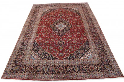 Traditional Vintage Rug Kashan in 410x290 (1 / 8)