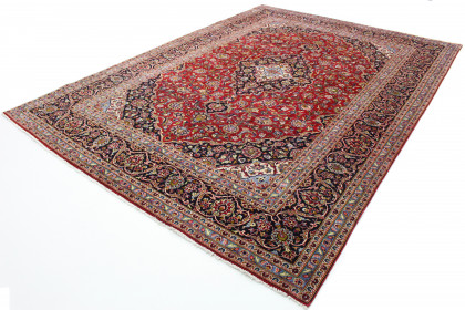 Traditional Vintage Rug Kashan in 410x290 (2 / 8)