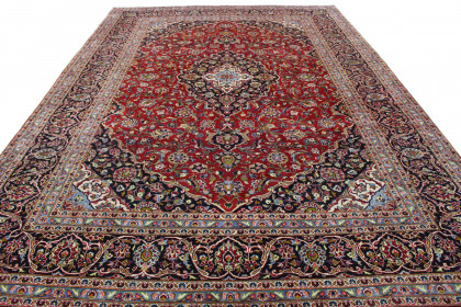 Traditional Vintage Rug Kashan in 410x290 (4 / 8)