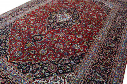 Traditional Vintage Rug Kashan in 410x290 (7 / 8)
