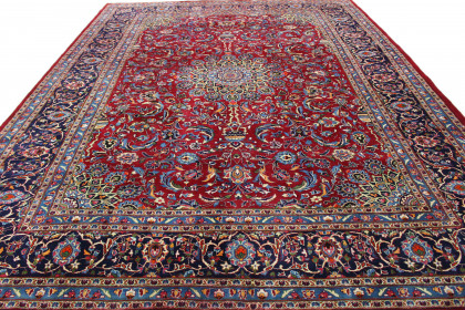 Traditional Vintage Rug Mashad in 390x300 (4 / 7)