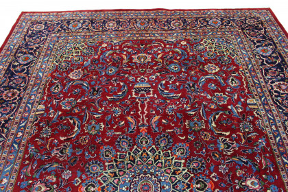 Traditional Vintage Rug Mashad in 390x300 (5 / 7)