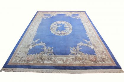 Klassischer China Teppich Peking Blau in 560x360