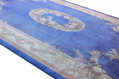 Klassischer China Teppich Peking Blau in 560x360 (3 / 10)