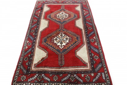 Traditional Vintage Rug Azerbajan in 210x130 (5 / 6)
