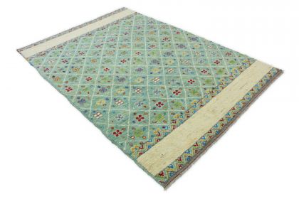 Nomadic Design Teppich Türkis Beige in 240x170 (2 / 10)