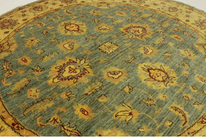 Ziegler Rug Round Beige Blue in 160x160cm (4 / 5) Ziegler Rug Round Beige Blue in 160x160cm (4 / 5)