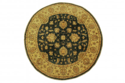 Ziegler Teppich Rund Beige Dunkelblau in 150x150cm (1 / 5) Ziegler Teppich Rund Beige Dunkelblau in 150x150cm (1 / 5)