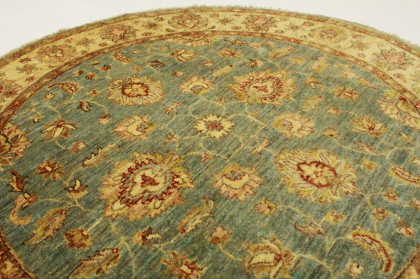 Ziegler Rug Round Beige Lightblue in 150x150cm (3 / 5) Ziegler Rug Round Beige Lightblue in 150x150cm (3 / 5)