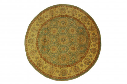 Ziegler Rug Round Beige Blue Brown in 200x200cm (1 / 6) Ziegler Rug Round Beige Blue Brown in 200x200cm (1 / 6)