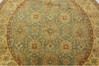 Ziegler Rug Round Beige Blue Brown in 200x200cm (2 / 6) Ziegler Rug Round Beige Blue Brown in 200x200cm (2 / 6)