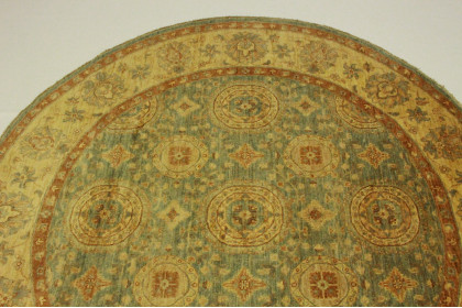 Ziegler Rug Round Beige Blue Brown in 200x200cm (3 / 6) Ziegler Rug Round Beige Blue Brown in 200x200cm (3 / 6)