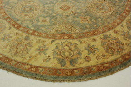 Ziegler Rug Round Beige Blue Brown in 200x200cm (4 / 6) Ziegler Rug Round Beige Blue Brown in 200x200cm (4 / 6)