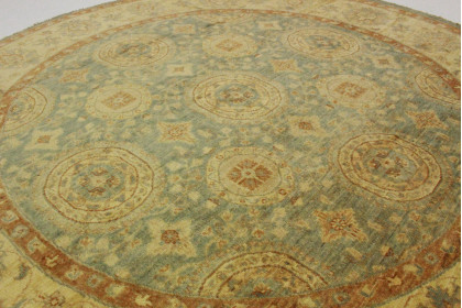 Ziegler Rug Round Beige Blue Brown in 200x200cm (5 / 6) Ziegler Rug Round Beige Blue Brown in 200x200cm (5 / 6)