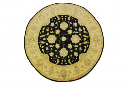 Ziegler Rug Round Beige Black in 210x210cm (1 / 6) Ziegler Rug Round Beige Black in 210x210cm (1 / 6)