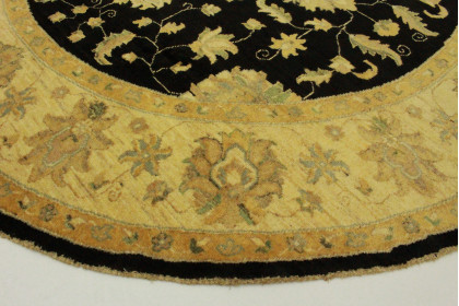 Ziegler Rug Round Beige Black in 210x210cm (4 / 6) Ziegler Rug Round Beige Black in 210x210cm (4 / 6)