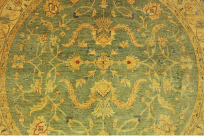Ziegler Rug Round Beige Blue in 245x245cm (2 / 5) Ziegler Rug Round Beige Blue in 245x245cm (2 / 5)