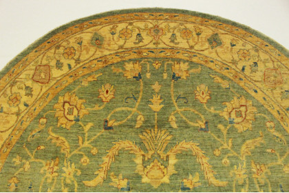 Ziegler Rug Round Beige Blue in 245x245cm (4 / 5) Ziegler Rug Round Beige Blue in 245x245cm (4 / 5)