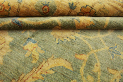 Ziegler Rug Round Beige Blue in 245x245cm (5 / 5) Ziegler Rug Round Beige Blue in 245x245cm (5 / 5)