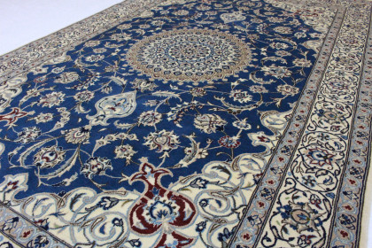 Nain Teppich Blau Weiß in 310x190 (3 / 4)
