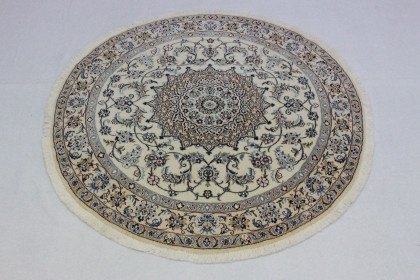 Nain Teppich Rund Beige Blau in 150x150 (2 / 4)