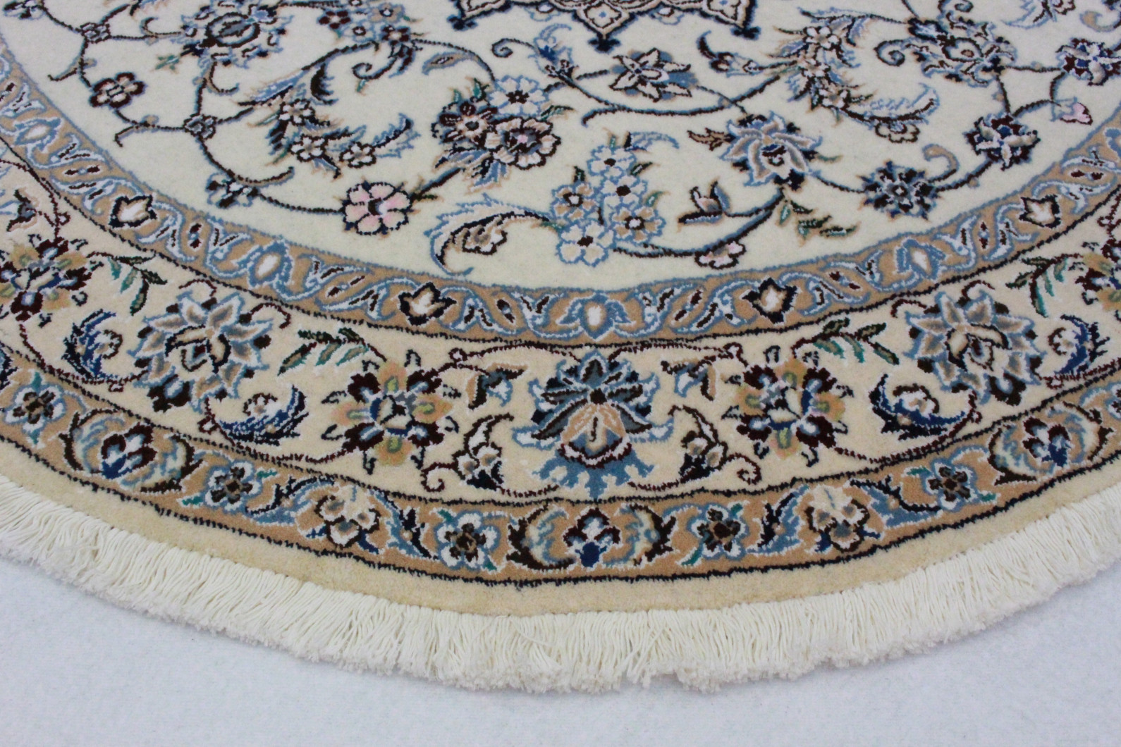 Nain teppich rund beige blau in 150x150 (5120 26649) bei carpetido ...