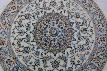 Nain Teppich Rund Beige Blau in 150x150 (4 / 4)